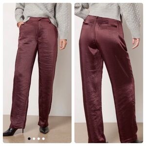 NEW Good American Malbec Satin Trouser Pant ♥️ size 4/27 NWT!